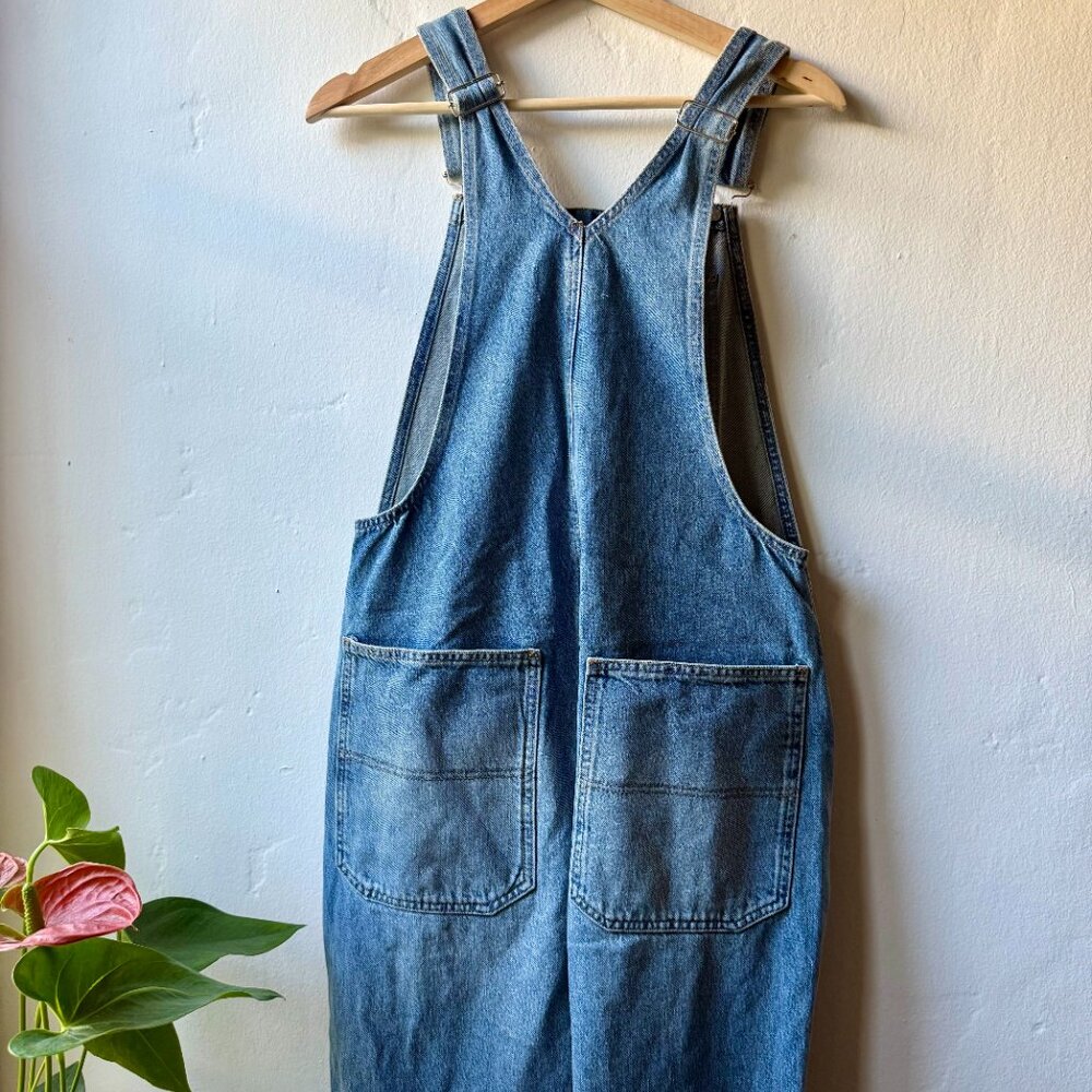 Reformation, River Relaxed Denim Overalls Ivory, Size 6 - Picture 6 of 7